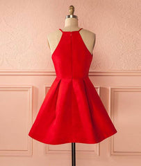 Cute red short prom dress, cute red homecoming dress - RongMoon