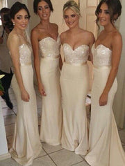 Mermaid Sweetheart Beading Satin Bridesmaid Dress