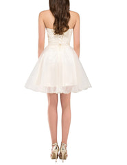 Peacock Embroidery Homecoming Dress