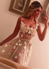 Evening Dress With Handmade Flowers