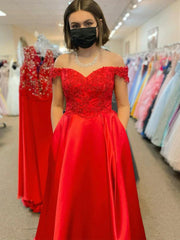 Sexy Long Red Chiffon Off The Shoulder Prom Formal Dress