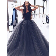 Ball Gown Sweetheart Sleeveless  Beading Tulle Prom Dress