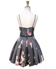 Floral Strapless Short Homecoming Dresses