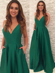 Hunter Satin Prom Dress with Pockets