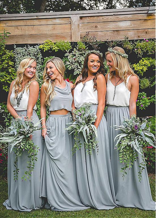 Two-piece A-line Bridesmaid Dresses