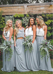 Two-piece A-line Bridesmaid Dresses