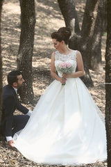 Crystal Lace Satin A-Line Empire Ruffles Plus Size Wedding Dress