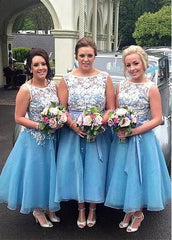 Elegant Tulle & Organza  Bridesmaid Dresses With Lace