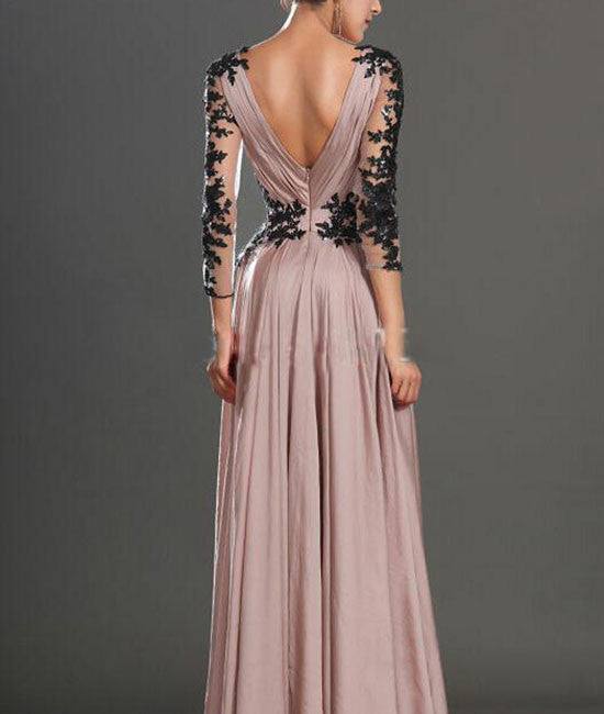 Unique Sweetheart Chiffon long lace prom dress, evening dress - RongMoon