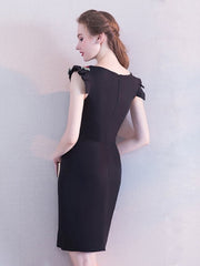 Sheath Cap Sleeves Embroidery Mini Cocktail Dress