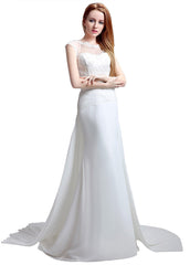 Illusion Wedding Dresses With Lace Appliques