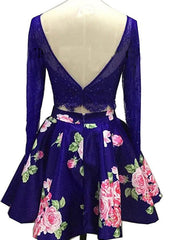 Two Piece Floral Cocktail Party Dress