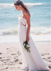 Lace Strapless Sexy Two-piece A-line Wedding Dress