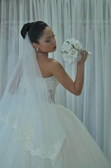 Lace Pearl Beaded Sweetheart Ball Gown Wedding Dresses For Bride