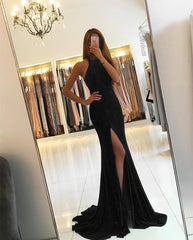 Royal Blue Long Mermaid Evening Dresses Backless Prom Gowns