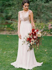 Deep V-neck Bridesmaid Dresses, Open Back Long 2020 Bridesmaid Dresses - RongMoon