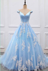 Elegant V-neck Off Shoulder Prom Dresses Ball Gowns