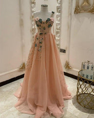 3D Flowers Sweetheart Corset Prom Dresses One Shoulder - RongMoon