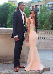 Unique Satin One Shoulder Mermaid Formal Dress