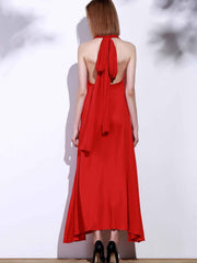 Red Backless Convertible Maxi Dress