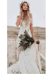 Lace Sheer Jewel Full-length Mermaid Wedding Dress