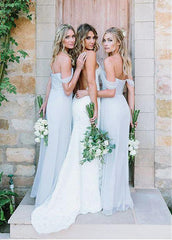 Pretty Silk-like Chiffon Off-the-shoulder Bridesmaid Dresses