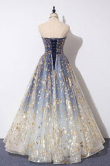 Unique tulle lace long prom dress tulle formal dress - RongMoon