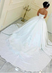 Satin Sweetheart Ball Gown Wedding Dress With Belt