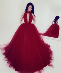 Sexy Halter Top Tulle Ballgowns Prom Dresses 2018 Backless Evening Gowns