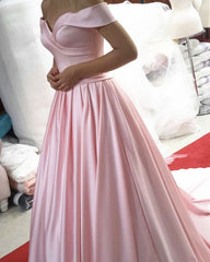 Off Shoulder Long Satin Prom Evening Dresses