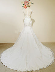 vintage cap sleeves lace mermaid wedding dresses 2017