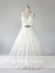 vintage cap sleeves v neck lace princess wedding dresses 2017