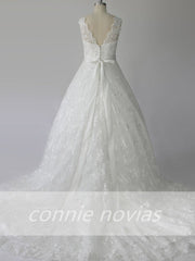 vintage cap sleeves v neck lace princess wedding dresses 2017