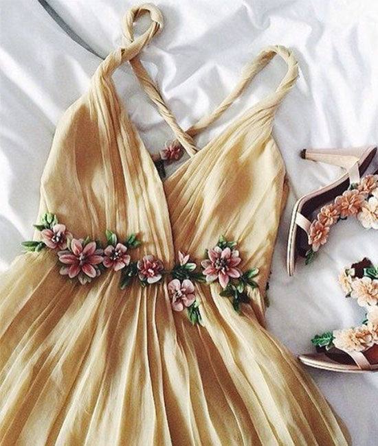 Custom made A-line backless long prom dress, evening dress - RongMoon