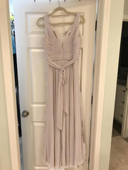 Stylish Pleated V-neck Long Chiffon Backless Bridesmaid Dresses