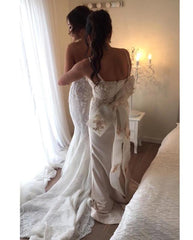 Appliques Champagne Satin Spaghetti Straps Mermaid Bridesmaid Dress