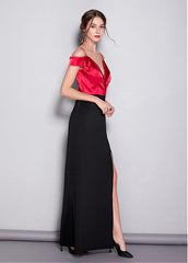 Spaghetti Straps Neckline Sheath/Column Prom Dress