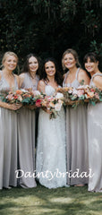 Mismatched A-line Simple Floor-length Long Bridesmaid Dresses.DB10830