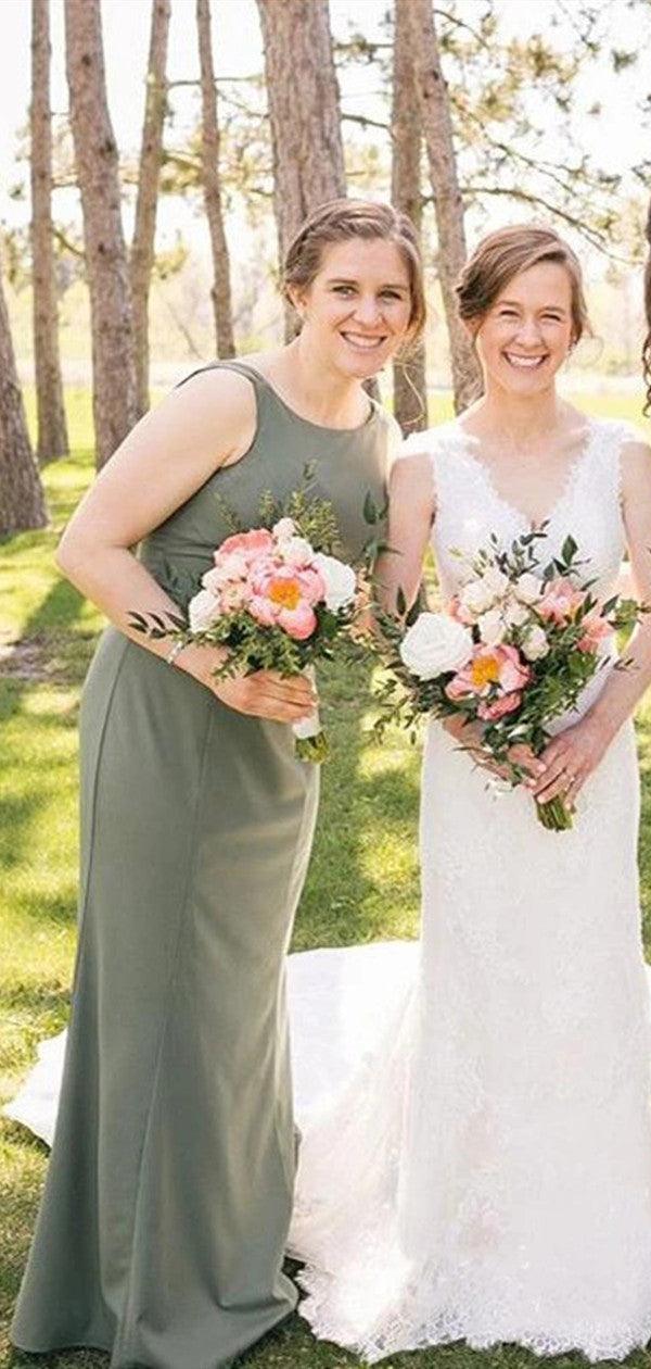 Mermaid 2020 Long Bridesmaid Dresses, Simple Wedding Guest Dresses - RongMoon