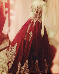 Navy Blue Ball Gowns Wedding Dresses Gold Lace Embroidery
