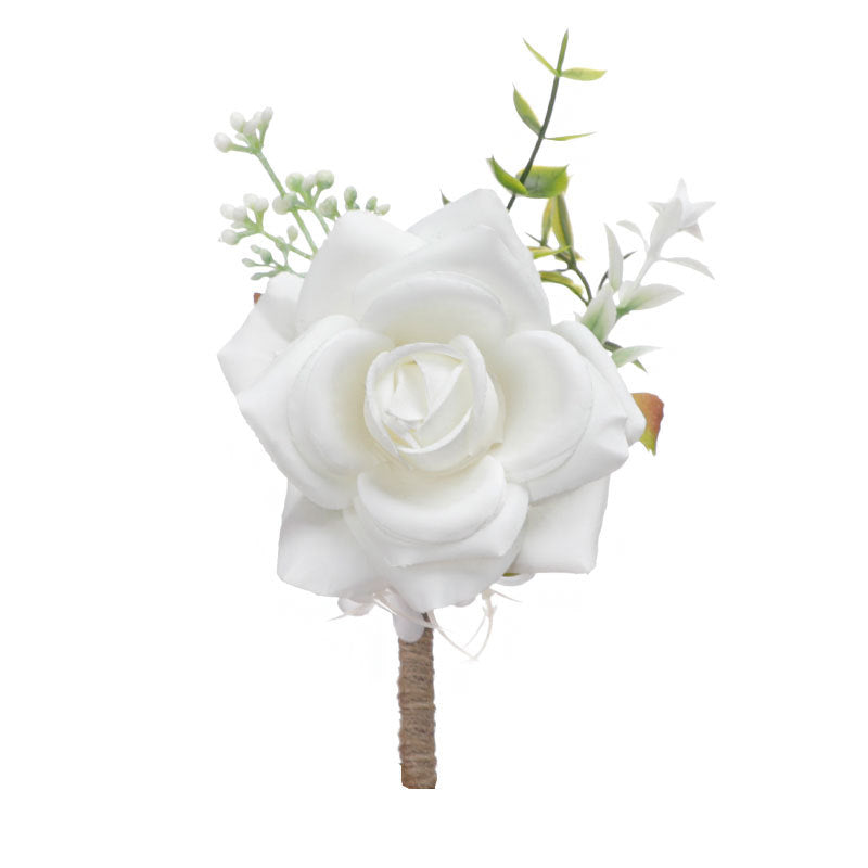 Wedding Groom Groomsman Corsage Wedding Simulation Corsage Banquet Bride Bridesmaid White Wrist Flower, CG61496