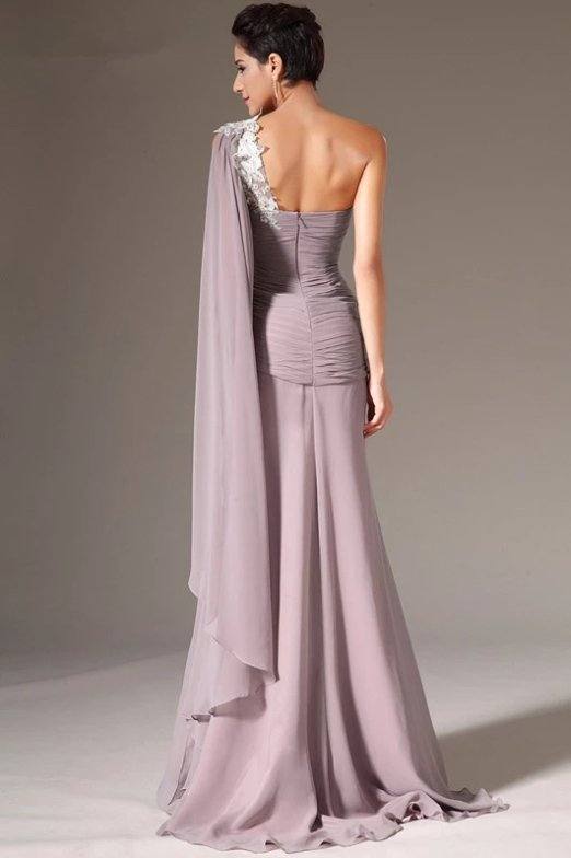 One-shoulder Evening Dresses Mermaid Chiffon Lace Beaded Long Formal Party Evening Gown Prom Dresses Robe De Soiree - RongMoon