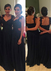Chic Silk-like Chiffon V-neck  Bridesmaid Dress Appliques