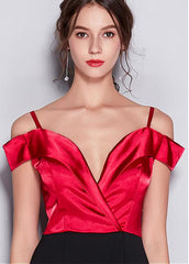 Spaghetti Straps Neckline Sheath/Column Prom Dress