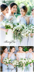 Light Blue Fashion Design Chiffon A-line Bridesmaid Dresses - RongMoon