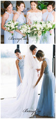 Light Blue Fashion Design Chiffon A-line Bridesmaid Dresses - RongMoon