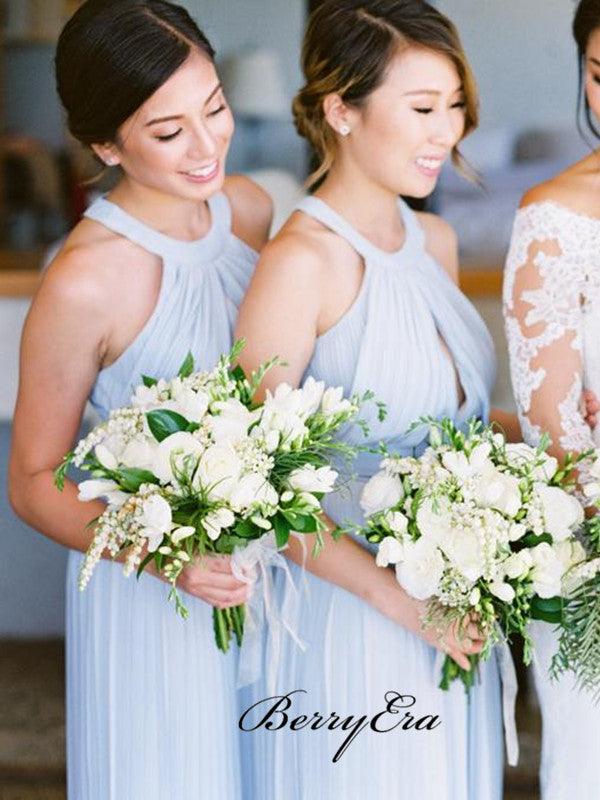Light Blue Fashion Design Chiffon A-line Bridesmaid Dresses - RongMoon