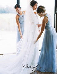 Light Blue Fashion Design Chiffon A-line Bridesmaid Dresses - RongMoon