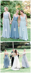 Spaghetti Straps Elegant Bridesmaid Dresses, Chiffon Simple Bridesmaid Dresses - RongMoon