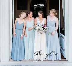 Spaghetti Straps Elegant Bridesmaid Dresses, Chiffon Simple Bridesmaid Dresses - RongMoon